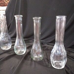 6 Sophisticated Clear Glass Bud Vase Collection